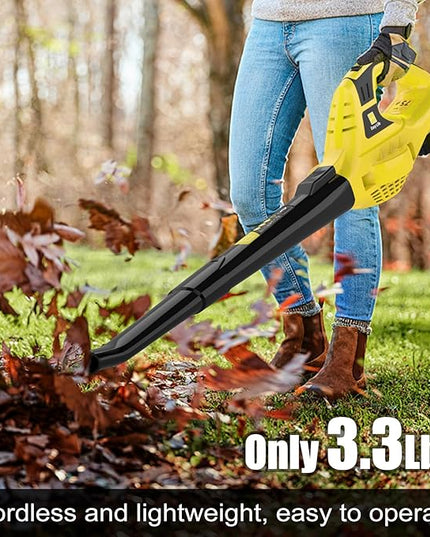 Leaf Blower Cordless,21V Handheld Electric Leaf Blower with Battery and Charger, 2 Speed Mode, Lightweight Battery Powered Leaf Blowers for Lawn Care,Patio, Yard, Sidewalk,Snow Blowing - LeafyLoom
