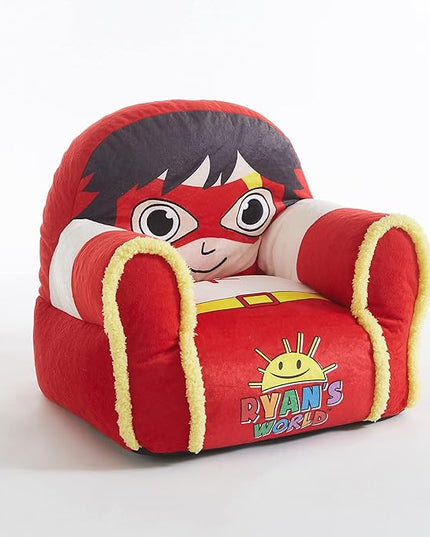Idea Nuova Ryan's World Plush Bean Bag Chair with Sherpa Trim Red - LeafyLoom