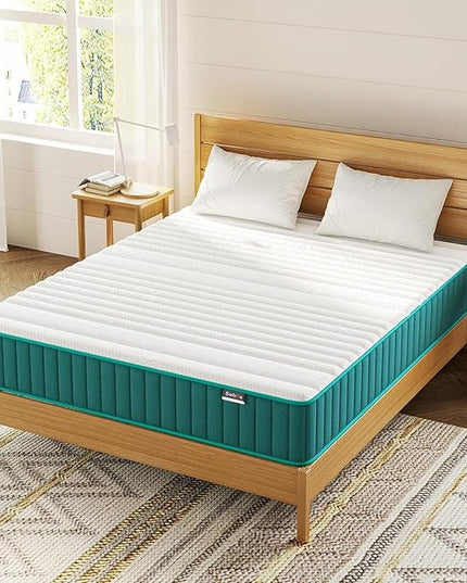 Firm Queen Mattress, 14 Inch Cooling-Gel Memory Foam & Pocket Spring Hybrid Mattress,Firm Feel,Queen Bed Mattress in a Box, CertiPUR-US Certified, Queen Size Mattress - LeafyLoom