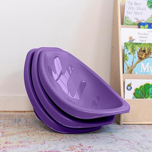 ECR4Kids Leaf Floor Seat, Rocker Chair, Purple, 6-Piece - LeafyLoom