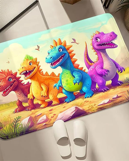 Dinosaur Rugs for Boys Bedroom - Cartoon Dinosaur Rug Dinosaur Carpet Playroom Mat for Kids Room Colorful Cute Dino Rug for Room Kids Carpet for Bedroom,2'×3' - LeafyLoom