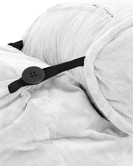 Husband Pillow XXL Cover Only White, Cozy Microfiber Bed Rest Pillow Cover with Arms - Array of Colors - Generous Side and Back Pockets for Your Favorite Comfy Reading Pillow - LeafyLoom