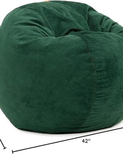 CordaRoy's Chenille Bean Bag - Convertible Bean Bag Chair & Bed - Machine-Washable Chenille Fabric Cover - for Basement, Living Room, Game Room, Dorm & More - Full Size - Rainforest - LeafyLoom