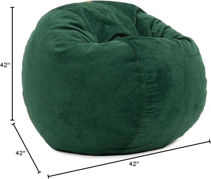 CordaRoy's Chenille Bean Bag - Convertible Bean Bag Chair & Bed - Machine-Washable Chenille Fabric Cover - for Basement, Living Room, Game Room, Dorm & More - Full Size - Rainforest - LeafyLoom
