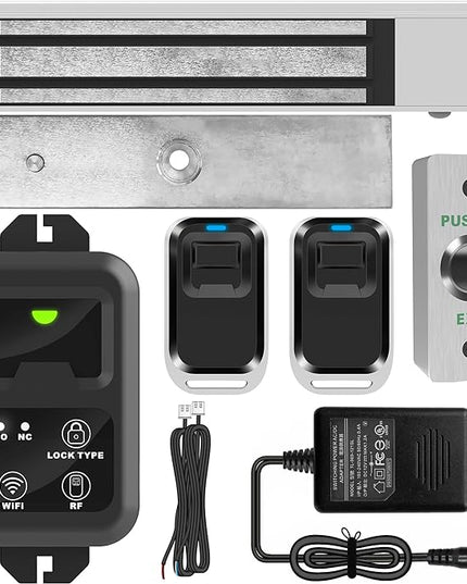 UHPPOTE 2.4GHz WiFi Outswinging Indoor 600lb Electic Magnetic Door Lock System Kit Remote and Smartphone app Control UHPPOTE