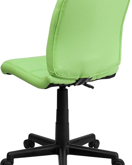 Flash Furniture Clayton Mid-Back Green Quilted Vinyl Swivel Task Office Chair - LeafyLoom