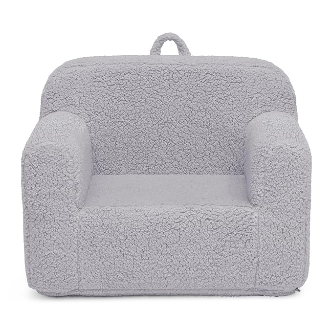 Delta Children Cozee Sherpa Chair, Grey - LeafyLoom