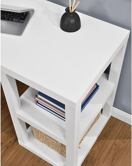 Ameriwood Home Parsons Deluxe Desk, White - LeafyLoom