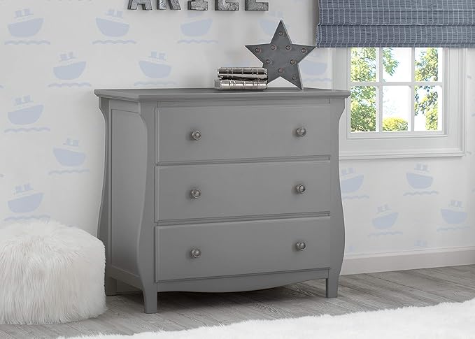 Delta Children Lancaster 4-in-1 Convertible Baby Crib & 3 Drawer Dresser with Changing Top, Grey - LeafyLoom