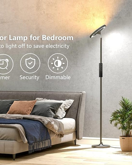 Keepsmile Double Side Lighting Led Floor Lamp with Remote Smart App 36W/2600LM Bright Tall Standing RGB Floor Lamp Angle Multicolor Dimmable Modern Floor Lamps for Livingroom Bedroom Office - LeafyLoom
