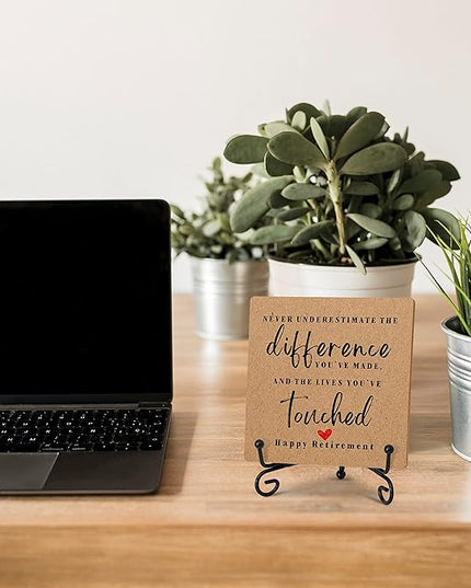 Home Office Desk Decor Wood Plaque with Stand, Coworker Gifts For Women Men Retirement Gifts Going Away Gift Leaving Gifts For Coworker Boss Leader Colleague Friends -A10 - LeafyLoom