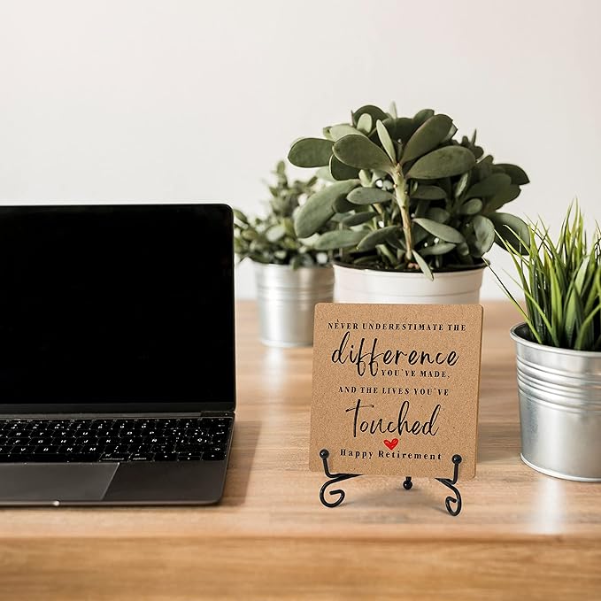 Home Office Desk Decor Wood Plaque with Stand, Coworker Gifts For Women Men Retirement Gifts Going Away Gift Leaving Gifts For Coworker Boss Leader Colleague Friends -A10 - LeafyLoom