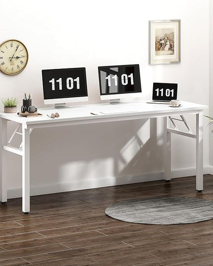 Need Computer Desk Office Desk 62 inches Folding Table with BIFMA Certification Computer Table Workstation, White AC5DW-157 - LeafyLoom