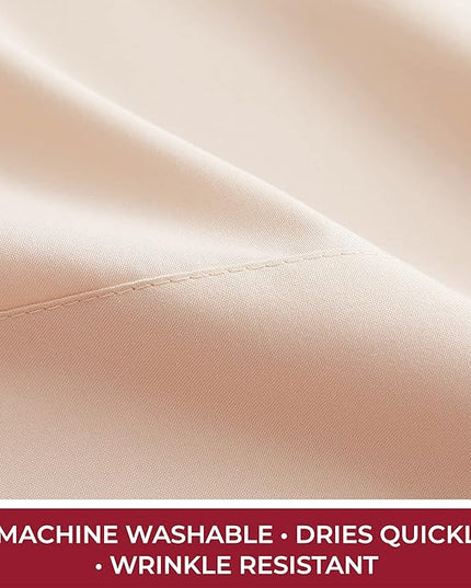 Mellanni RV Short Queen Sheets - 4 PC Iconic Collection Bedding Sheets & Pillowcases - Hotel Luxury, Extra Soft, Cooling Bed Sheets - Deep Pocket up to 10 inch (RV/Short Queen, Burnt Sand) - LeafyLoom