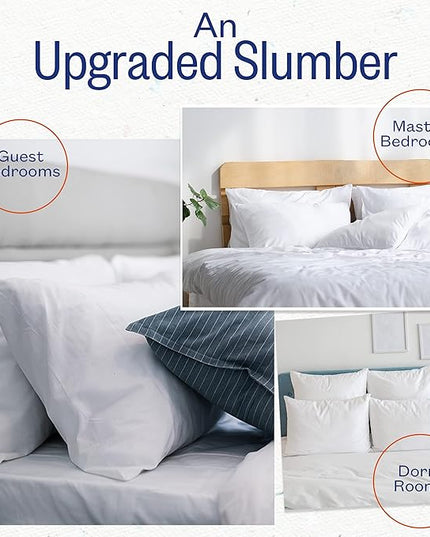 Sleep Restoration Gel Pillow - (2 Pack Queen) Best Hotel Quality Comfortable and Plush Cooling Gel Fiber Filled Pillow - LeafyLoom
