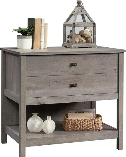 Sauder Cottage Road Lateral File, L: 32.44" x W: 21.81" x H: 29.76", Mystic Oak Finish - LeafyLoom