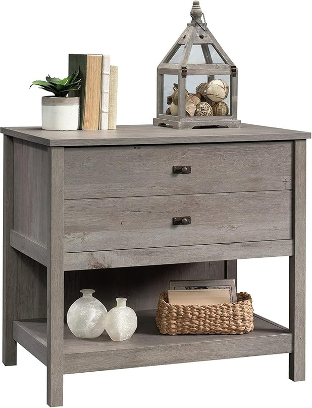 Sauder Cottage Road Lateral File, L: 32.44" x W: 21.81" x H: 29.76", Mystic Oak Finish - LeafyLoom