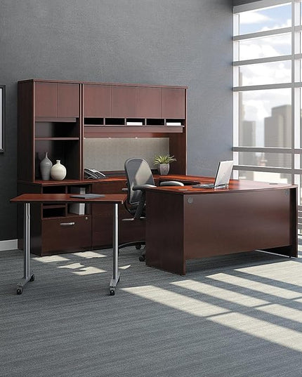 Bush Business Furniture Series C Collection 48W Return Bridge in Mahogany - LeafyLoom