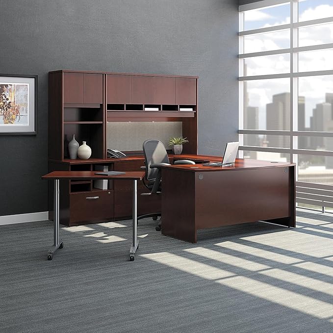 Bush Business Furniture Series C Collection 48W Return Bridge in Mahogany - LeafyLoom