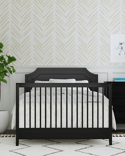 DaVinci Chloe Regency 4-in-1 Convertible Crib in Ebony, Greenguard Gold Certified - LeafyLoom
