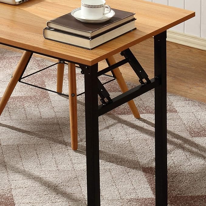 Computer Desk,47" Modern Simple Style Folding Tables,Home Office Writing Desk, Space Saving Foldable Table, No Install Needed - LeafyLoom