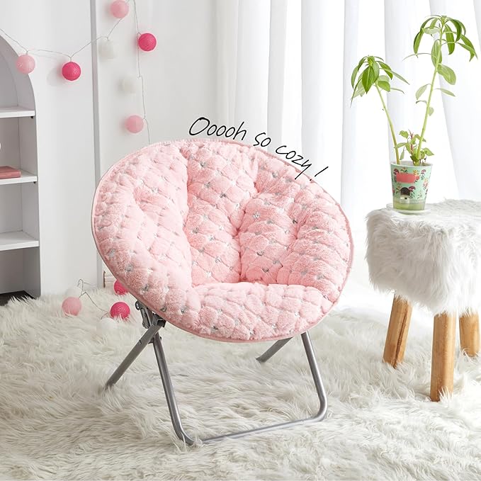 Heritage Kids Sequin Saucer Chair, Pink - LeafyLoom