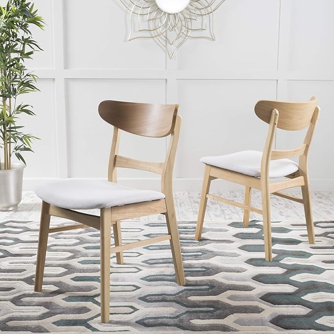 Christopher Knight Home Idalia Dining Chairs, 2-Pcs Set, Light Beige / Oak Finish - LeafyLoom