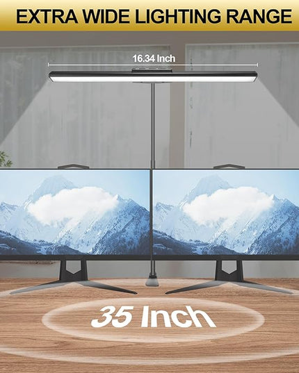 LED Desk Lamps for Home Office Eye-Caring Desk lamp with Clamp Architect Lamp with Touch Control and Adatper 3 Colors 10 Brightness Adjustable Gooseneck Clip on Lights for Desk and Table - LeafyLoom