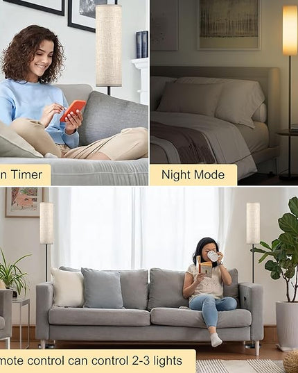 Modern Floor lamp for Living Room Office Standing lamp, 3 Color Tall Lamp Standing lamp with Control Mobile Phone Color dimming, Brightness, Home Floor lamp for Minimalist Floor lamp - LeafyLoom