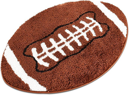 Cool Football Rug for men room decor-32"x 20" Non Slip kid Rug for Aesthetic bathroom & area rugs fun Decor Microfiber Fluffy Rug for y2k Room Decor-Cute Rug - LeafyLoom