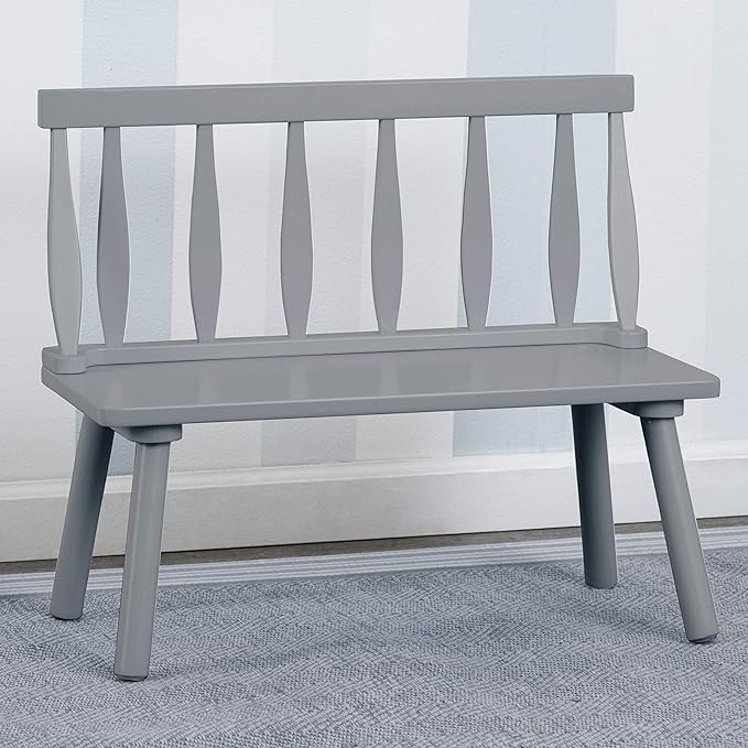 Delta Children Windsor Bench, Grey - LeafyLoom