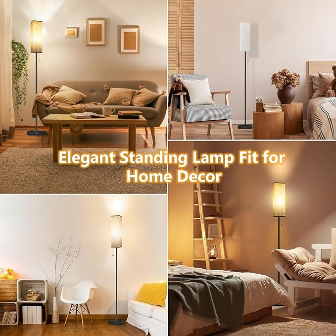 Floor Lamp for Bedroom Living Room: LED Modern Standing Lamp, Tall Lights for Office, Dimmable Pole Lamp for Reading, Kids Room, Working - LeafyLoom