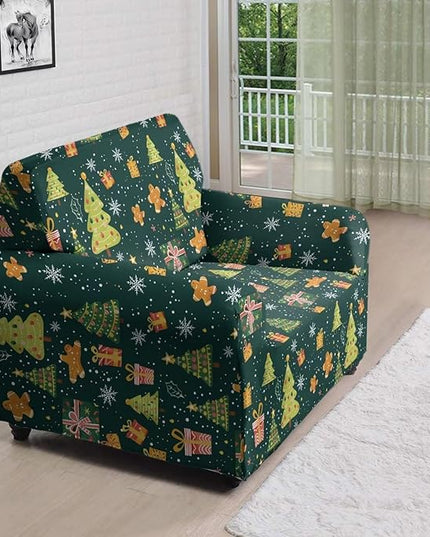 FKELYI Christmas Tree Sofa Couch Cover Comfortable Furniture Protector with Elastic Bottom Stretch Sofa Slipcover for Living Room S FKELYI
