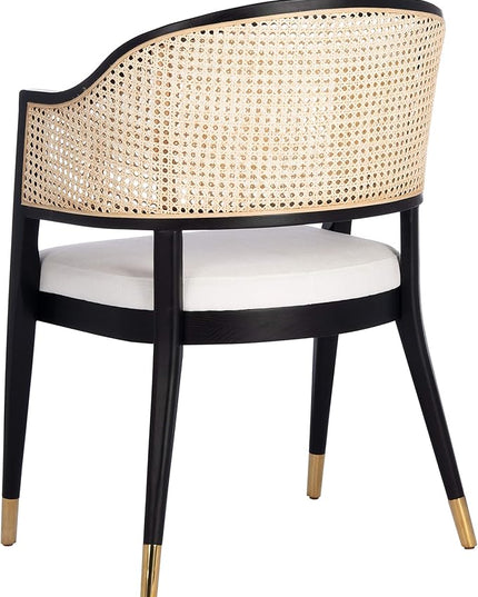 Safavieh Couture Home Collection Rogue Black/Natural Rattan Living Room Dining Accent Chair (Fully Assembled) SFV4106A - LeafyLoom