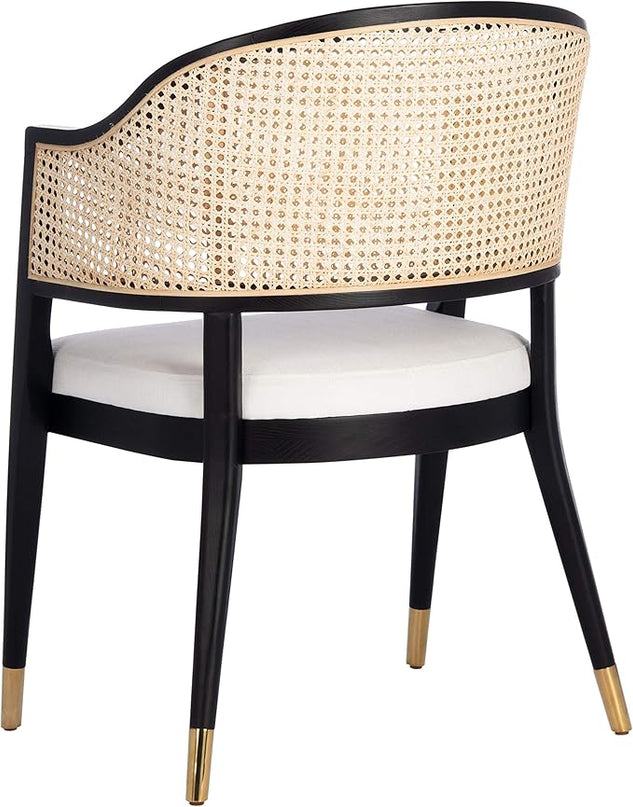 Safavieh Couture Home Collection Rogue Black/Natural Rattan Living Room Dining Accent Chair (Fully Assembled) SFV4106A - LeafyLoom