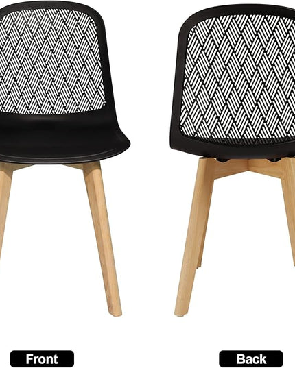 Armless Modern Chairs with Wood Legs for Living, Bedroom, Kitchen,Dining,Lounge Waiting Room, Restaurants, Cafes, Set of 2… - LeafyLoom