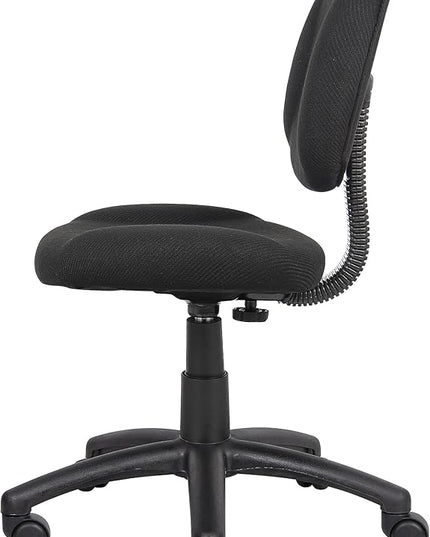 Boss Office Products Nylon Black Boss Office Deluxe Posture Chair, 25" W x 25" D x 35-40" H - LeafyLoom