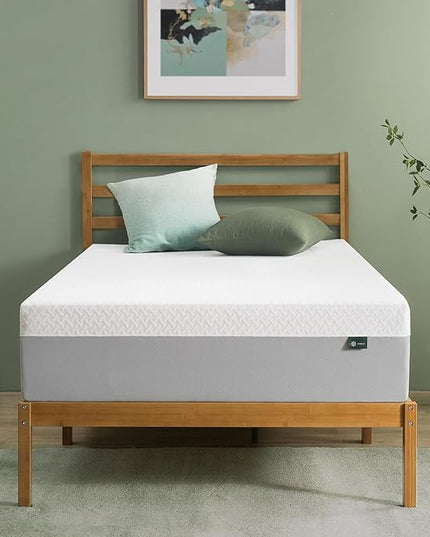 ZINUS 12 Inch Green Tea Essential Memory Foam Mattress [New Version], Twin, Fiberglass Free, Medium Feel, Breathable Airflow Memory Foam, Certified Safe Foams & Fabric, Mattress in A Box - LeafyLoom