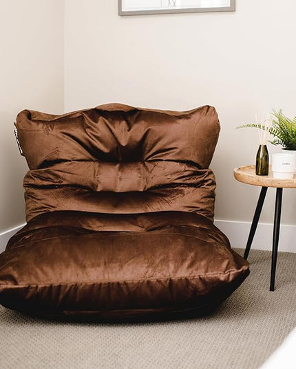 Big Joe Roma Bean Bag Chair, Chocolate Plush, Soft Polyester, 3 feet - LeafyLoom