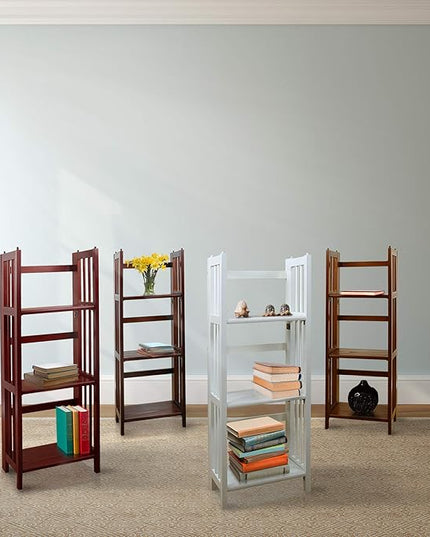 Casual Home 3-Shelf Folding Bookcase (14" Wide)-Walnut - LeafyLoom