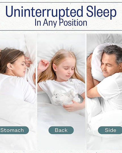 Sleep Restoration Gel Pillow - (2 Pack Queen) Best Hotel Quality Comfortable and Plush Cooling Gel Fiber Filled Pillow - LeafyLoom