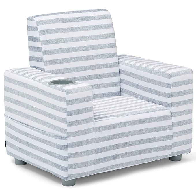GAP GapKids Upholstered Chair, Grey/White - LeafyLoom