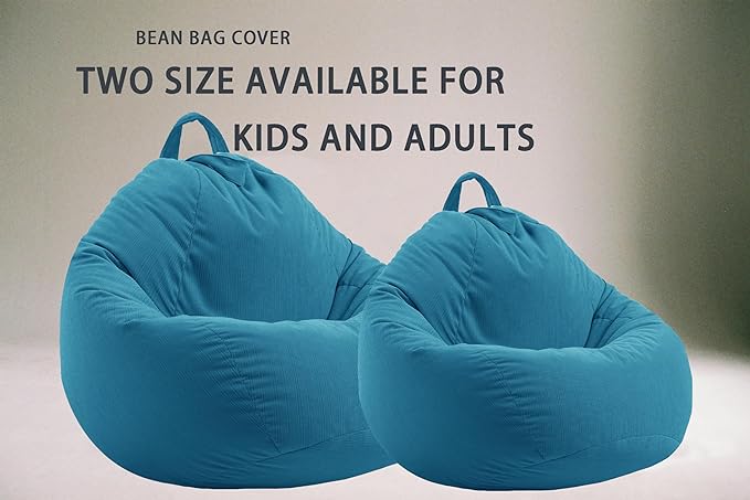3 Ft Bean Bag Chair Cover (No Filler) Stuffed Animal Storage Bean Bag Cover for Pets Dogs/Cats Bed Corduroy Stuffed for Organizing Plush Toys - LeafyLoom