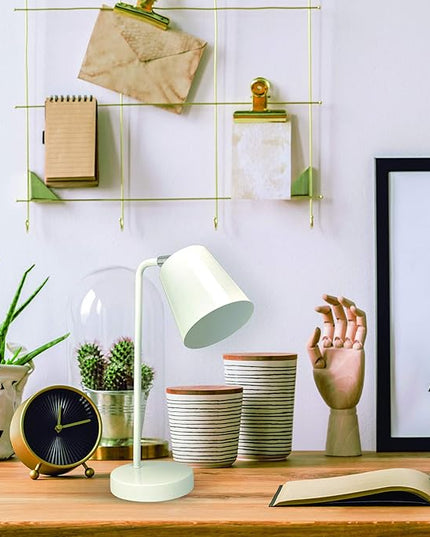 Newhouse Lighting NHDK-OS-WH Oslo Contemporary Desk Lamp with LED Bulb Included, White - LeafyLoom