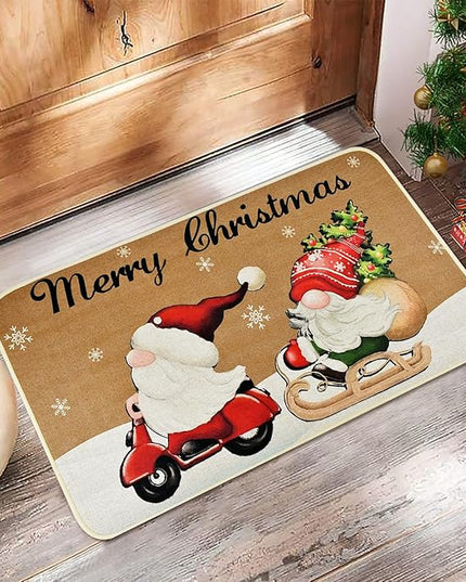 Vanleonet Merry Christmas Gnome Door Mat, Christmas Welcome Decorative Doormat,Winter Xmas Holiday Front Porch Rugs, Outdoor Indoor Entrance Doormat, Front Door Mats Floor Mat, 29 x 17 Inch Vanleonet