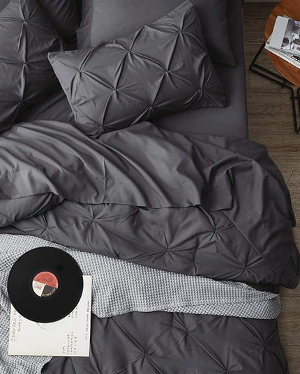 Bedsure Full Size Comforter Sets - Bedding Sets Full 7 Pieces, Bed in a Bag Dark Grey Bed Sets with Comforter, Sheets, Pillowcases & Shams, Adult & Kids Bedding - LeafyLoom