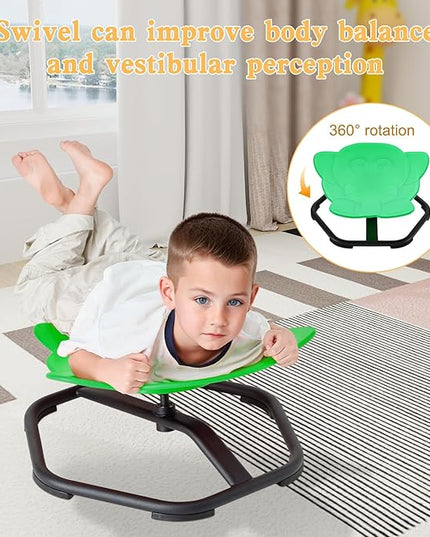 Spinning Chair for Autistic Kids Sit and Spin Chair for Kids Swivel Sensory Chair Elephant Spinning Seat Autism Sensory Chair Items for Sensory Room Training Balance Body Coordination - LeafyLoom