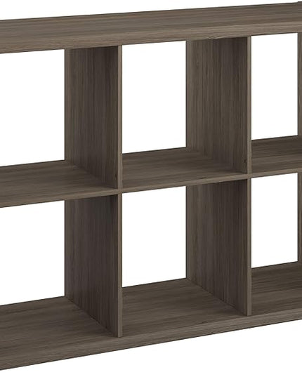 ClosetMaid Decorative 6 Cube Open Display Wood Laminate Versatile Storage Organizer for Indoor Home or Office Spaces, Graphite Gray - LeafyLoom