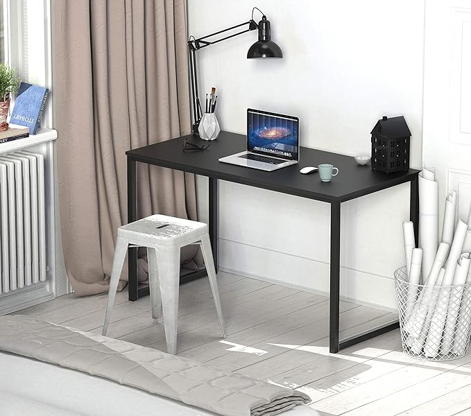 SHW Home Office 48-Inch Computer Desk, Black - LeafyLoom