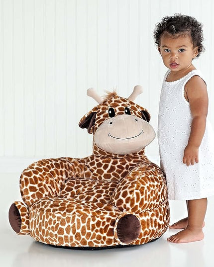 Trend Lab Giraffe Toddler Chair Plush Character Kids Chair Comfy Furniture Pillow Chair for Boys and Girls, 21 x 19 x 19 inches - LeafyLoom